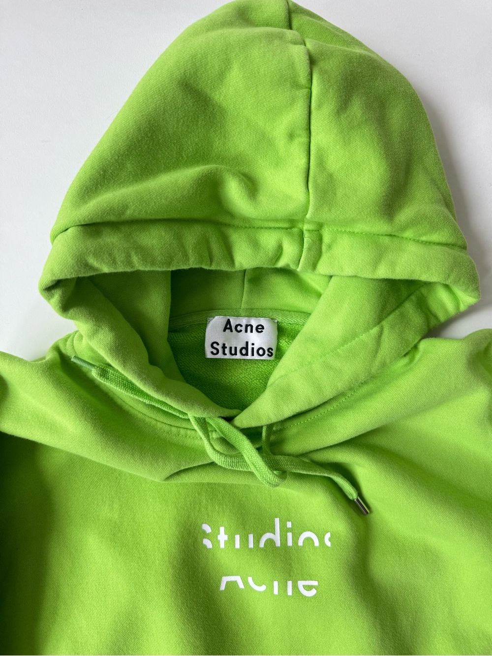 Acne Studios Neon Green Oversize Fit Hoodie - Measure Face AW14 - Unisex - Picture 4 of 9